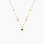 Collier Poem Argent Jaune P&eacute;ridot Oxyde De Zirconium - Colliers avec pierres Femme | Marc Orian