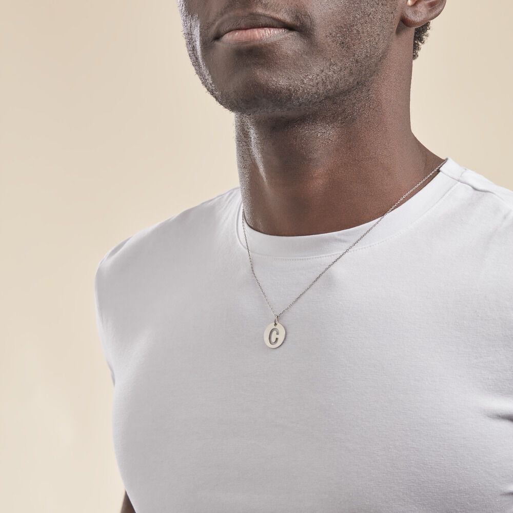 Pendentif Elio C Argent Blanc - Pendentifs Famille | Marc Orian