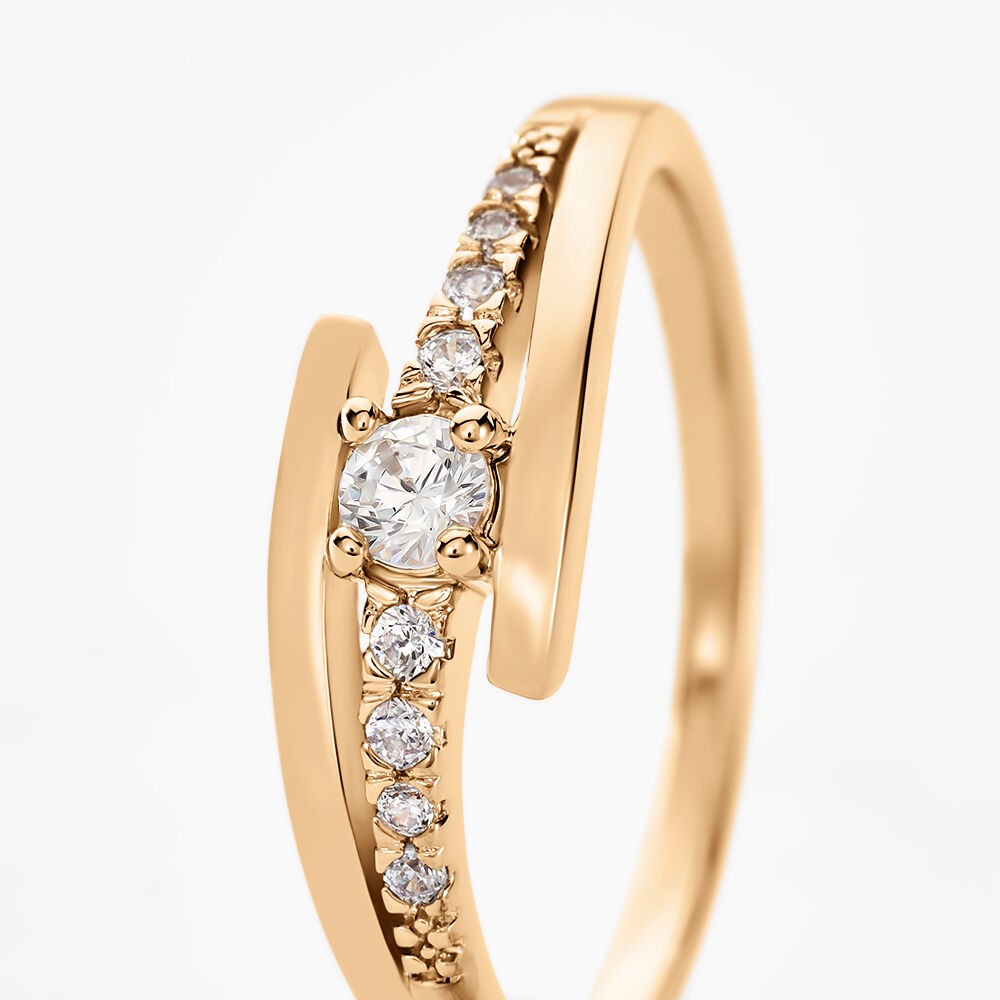Bague Auberi Plaqué Or Jaune Oxyde De Zirconium - Solitaires Femme | Marc Orian