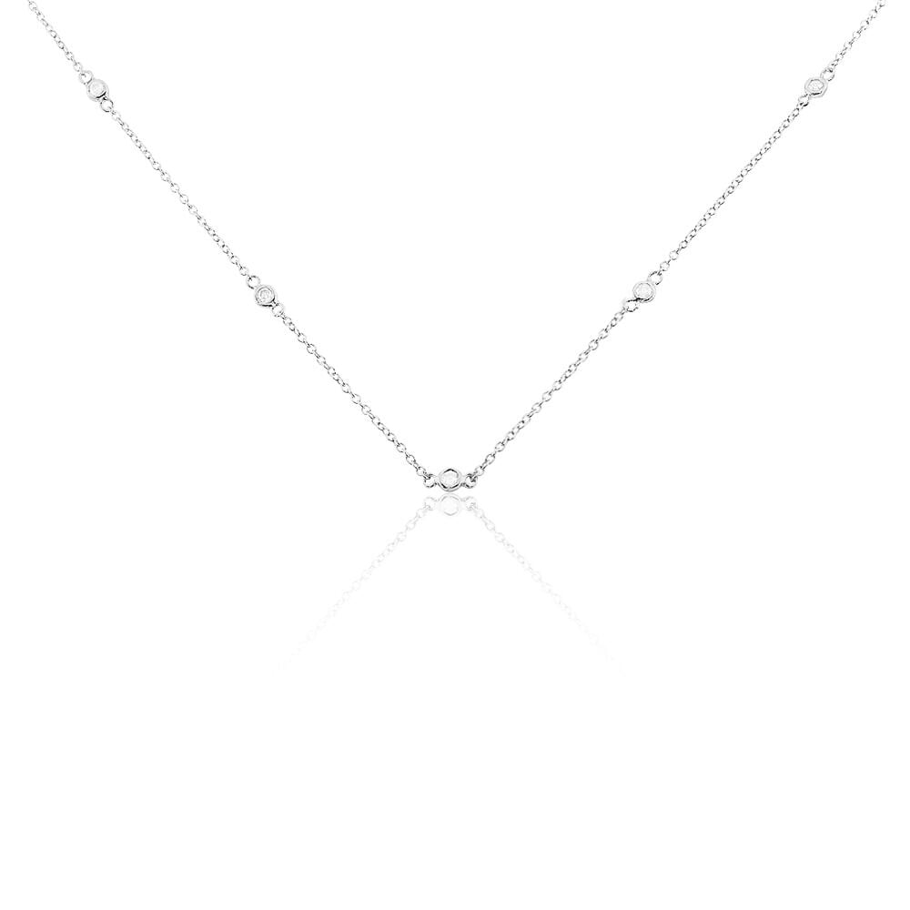 Collier Vashti Argent Blanc Oxyde De Zirconium - Colliers avec pierres Femme | Marc Orian