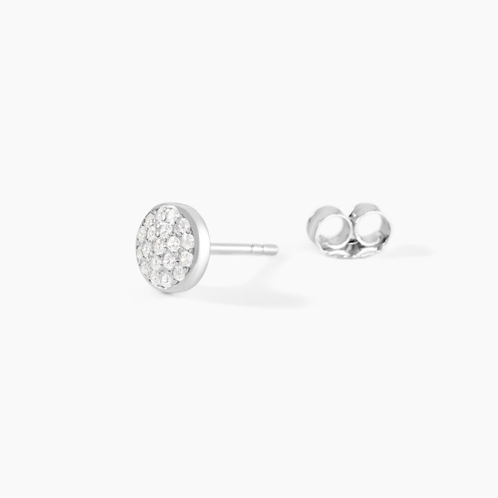 Boucles D'oreilles Puces Argent Blanc Victorin Oxydes De Zirconium - Puces Femme | Marc Orian