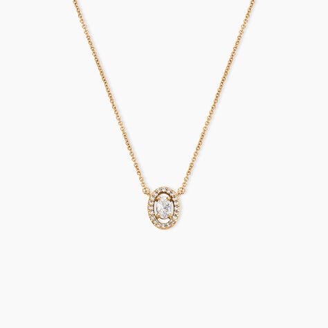 Collier Classical Plaqu&eacute; Or Jaune Oxyde De Zirconium - Colliers avec pierres Femme | Marc Orian