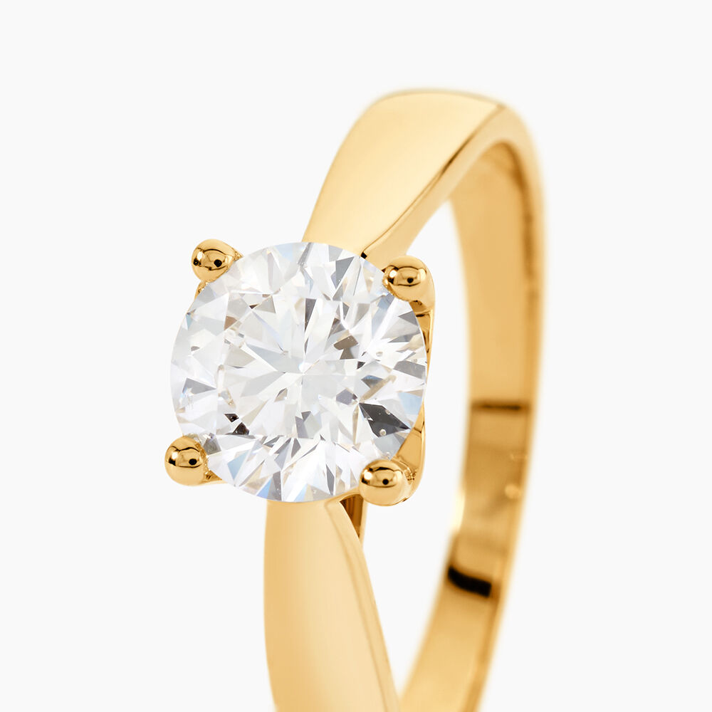 Bague Solitaire Vicoeuria Or Jaune Diamant Synth&eacute;tique - Solitaires Femme | Marc Orian