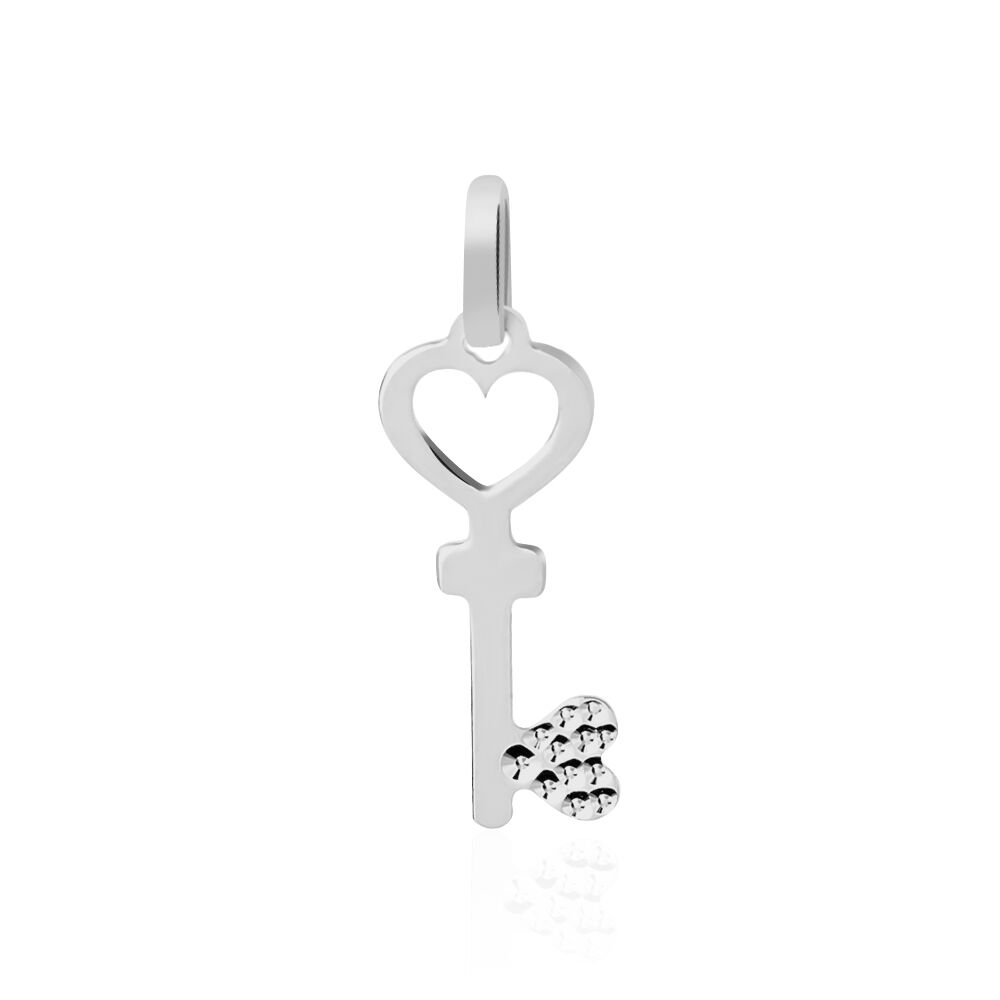 Pendentif Fatilia Clef Coeur Or Blanc - Pendentifs Femme | Marc Orian