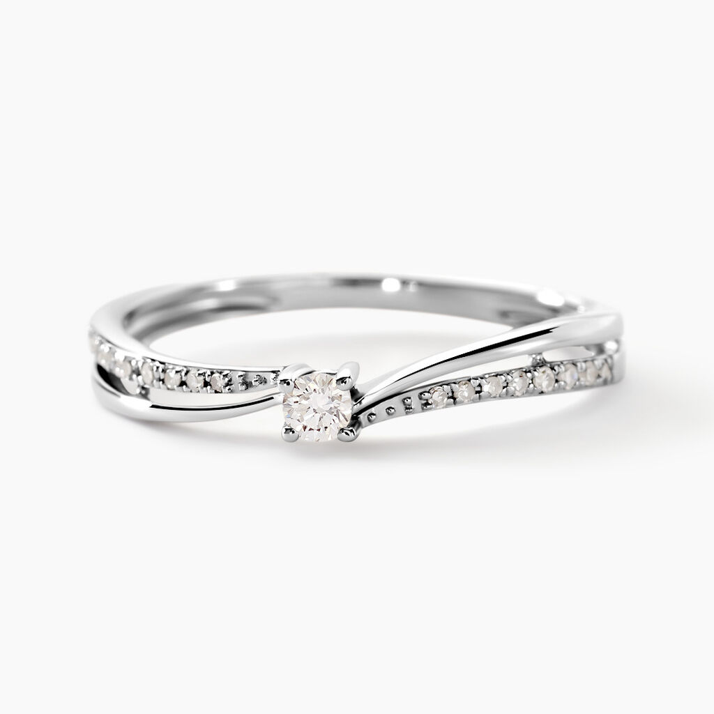 Bague Solitaire Asia Or Blanc Diamant - Parures de mariage Femme | Marc Orian