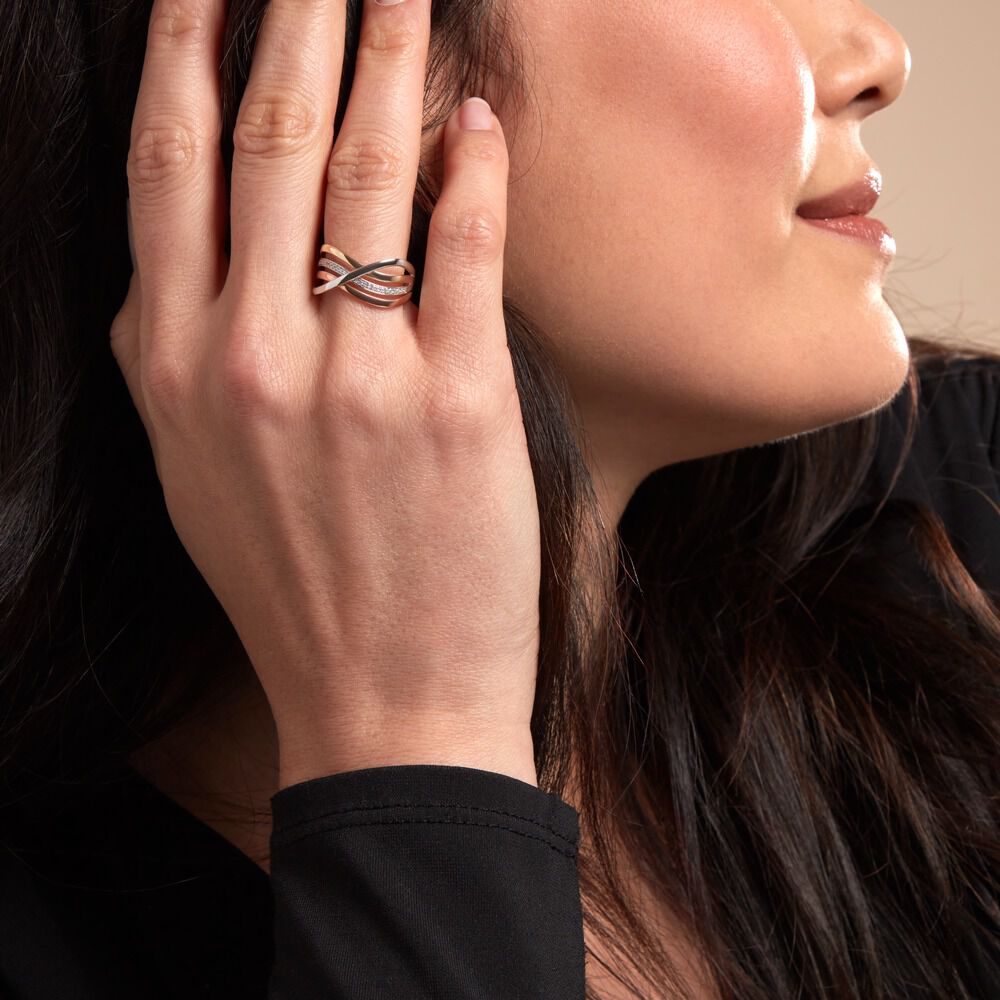 Bague Volya Or Tricolore Diamant - Bagues pierres précieuses Femme | Marc Orian