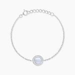 Bracelet Nawala Argent Blanc Oxyde De Zirconium Et Nacre - Bracelets Medailles Femme | Marc Orian