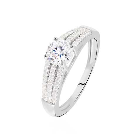 Bague Solitaire Maelline Argent Blanc Oxyde De Zirconium - Bijoux fantaisie Femme | Marc Orian