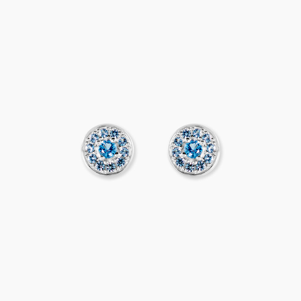 Boucles D'oreilles Puces Auxana Argent Blanc Oxyde De Zirconium - Puces Femme | Marc Orian