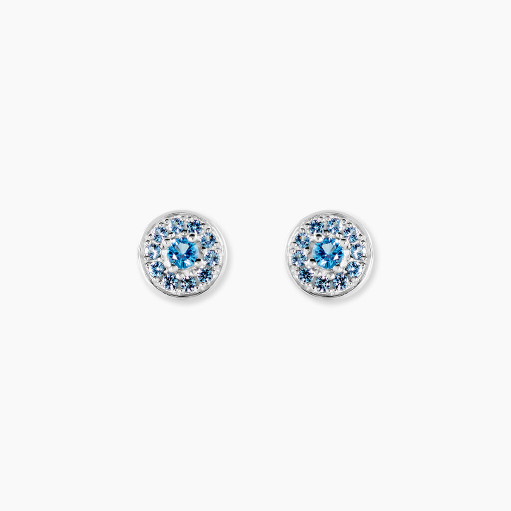 Boucles D'oreilles Puces Auxana Argent Blanc Oxyde De Zirconium - Puces Femme | Marc Orian