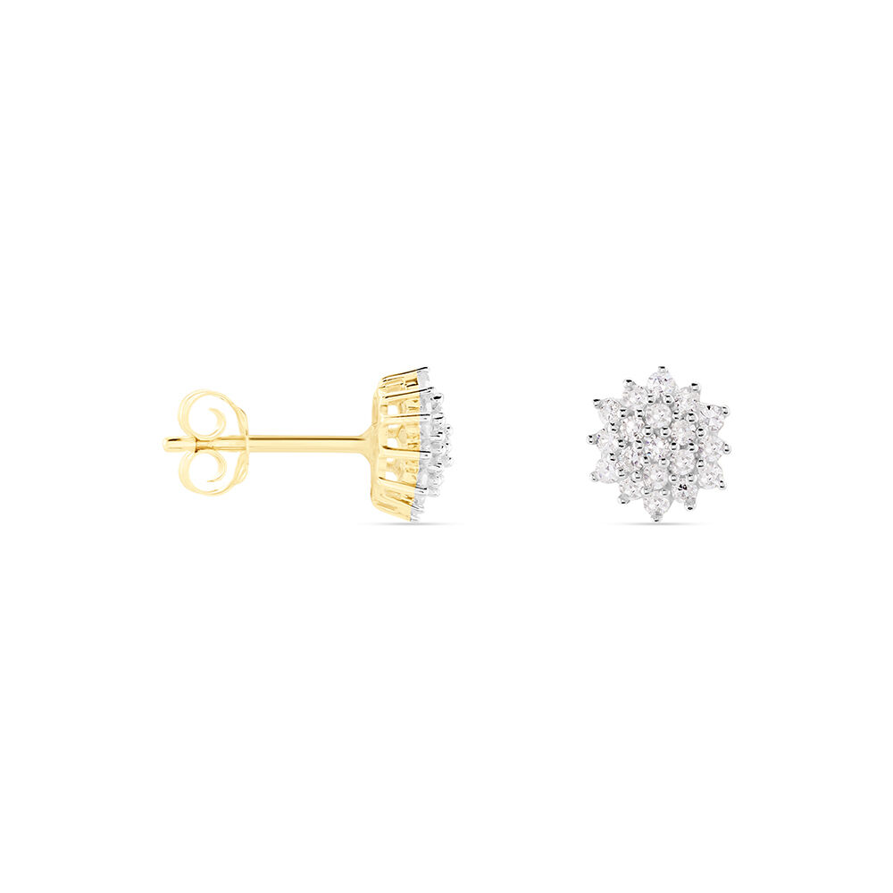 Boucles D'oreilles Puces Caliopee Or Jaune Diamant -  Femme | Marc Orian