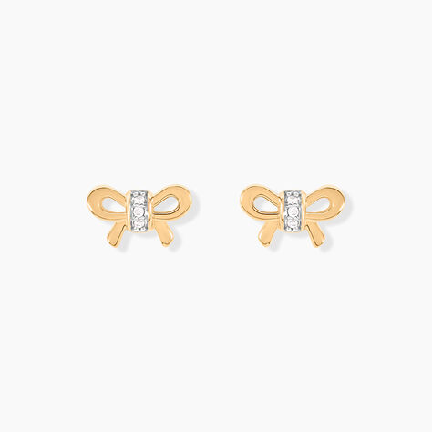 Boucles D'oreilles Puces Hisae Plaqué Or Jaune Oxyde De Zirconium - Nouveautés Femme | Marc Orian