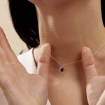 Collier Angelika Or Blanc Saphir Et Diamant - Colliers avec pierres Femme | Marc Orian