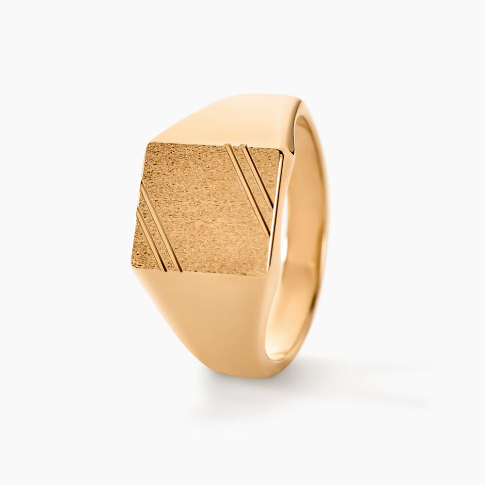 Chevalière Daniel Plaqué Or Jaune - Bijoux personnalisés Homme | Marc Orian