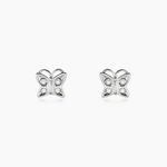 Boucles D'oreilles Puces Farasha Argent Blanc Oxyde De Zirconium - Puces Femme | Marc Orian