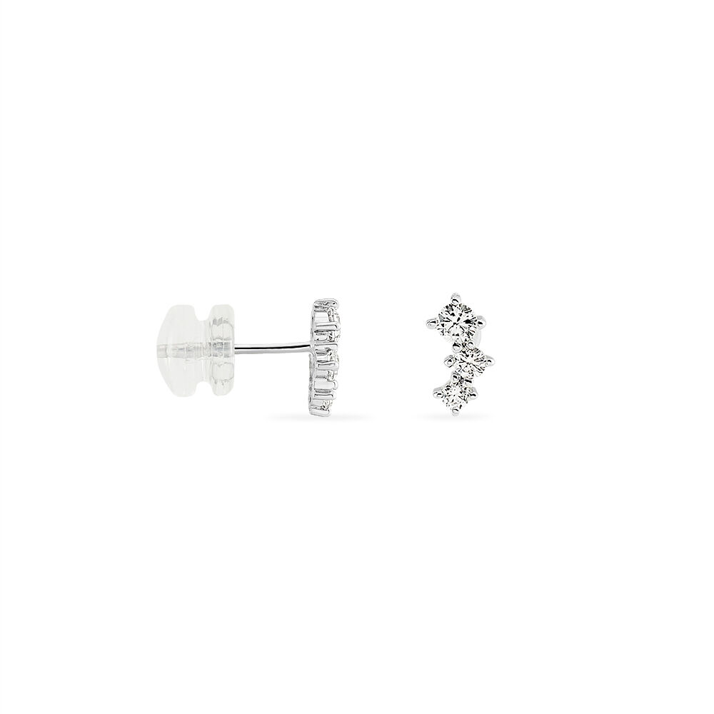 Boucles D'oreilles Puces Kyoto Or Blanc Oxyde De Zirconium - Puces Femme | Marc Orian