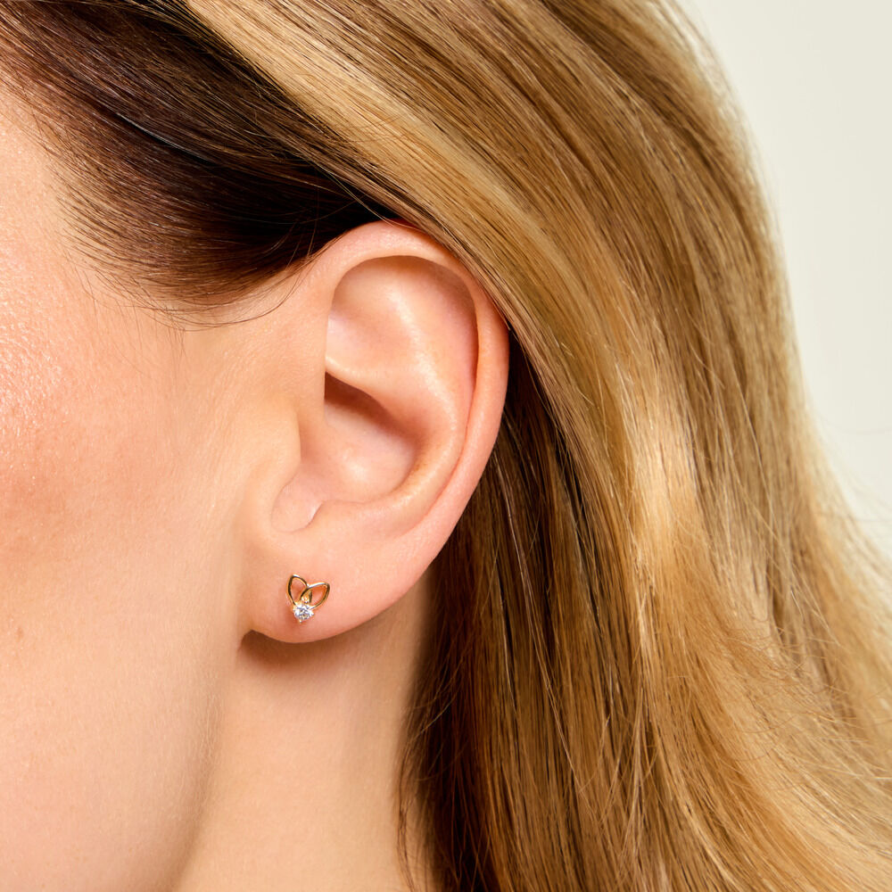 Boucles D'Oreilles Puces Ionia Plaqu&eacute; Or Jaune Oxyde De Zirconium - Puces Femme | Marc Orian