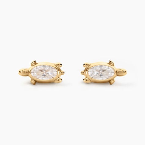 Boucles D'oreilles Puces Yoshi Or Jaune Oxyde De Zirconium - Puces Enfant | Marc Orian