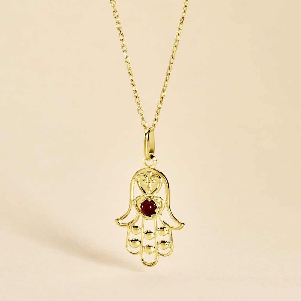 Pendentif Fatima Or Jaune Oxyde De Zirconium - Pendentifs Famille | Marc Orian