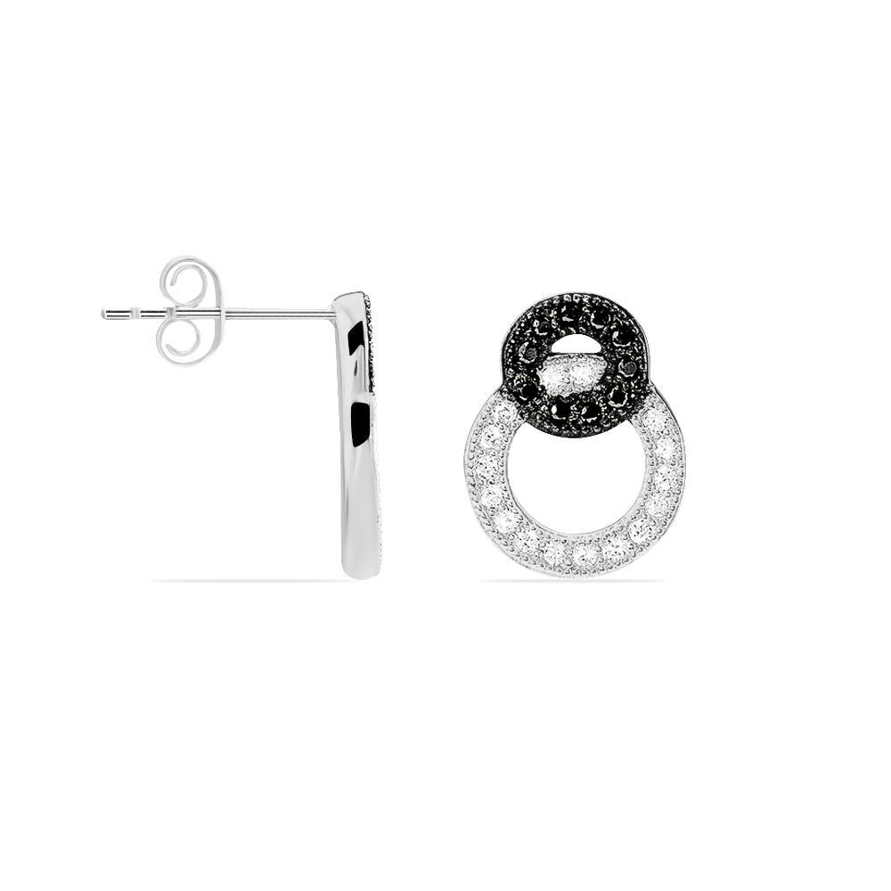 Boucles D'oreilles Puces Diana Argent Blanc Oxyde De Zirconium - Puces Femme | Marc Orian