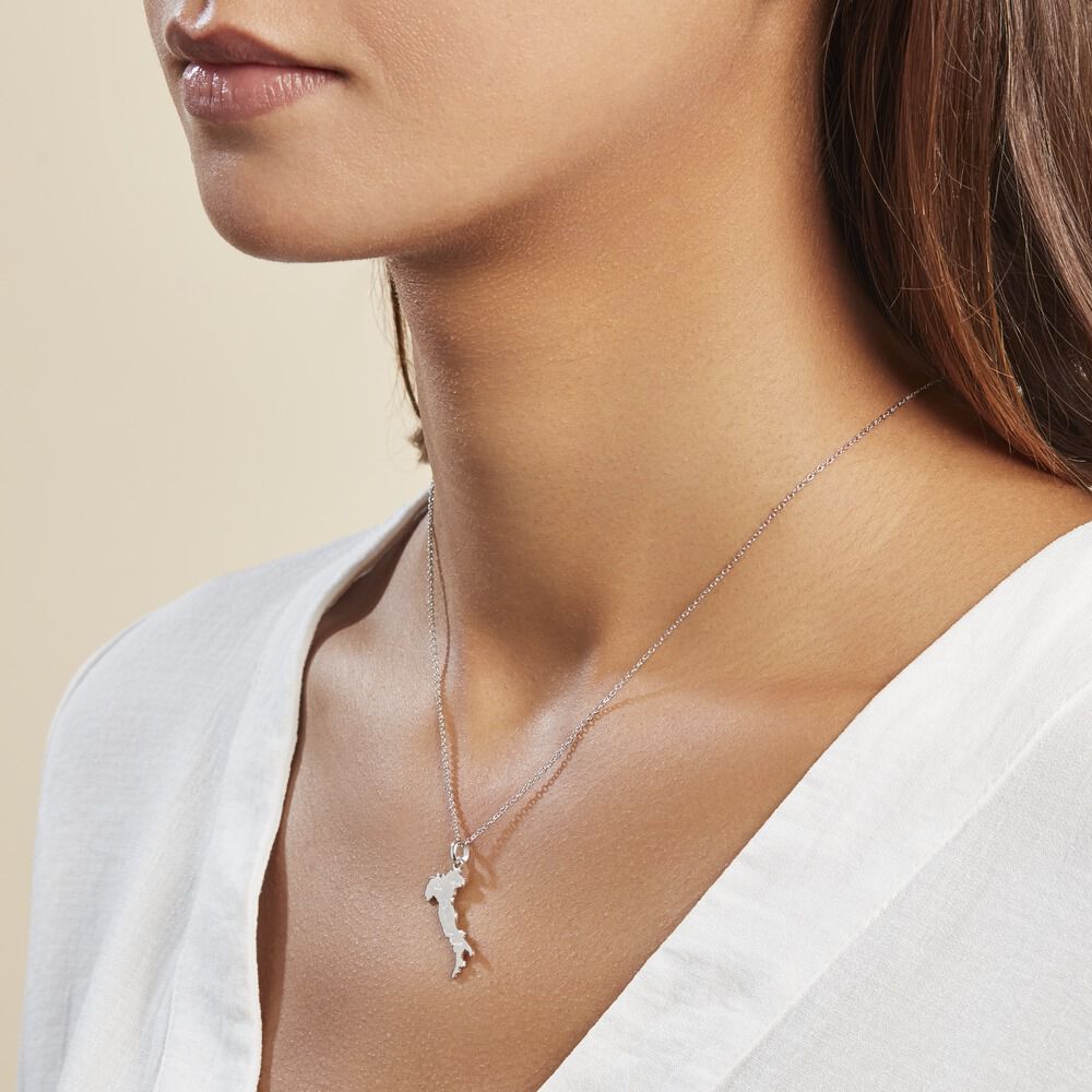 Pendentif Thea Argent Blanc - Bijoux personnalisés Famille | Marc Orian