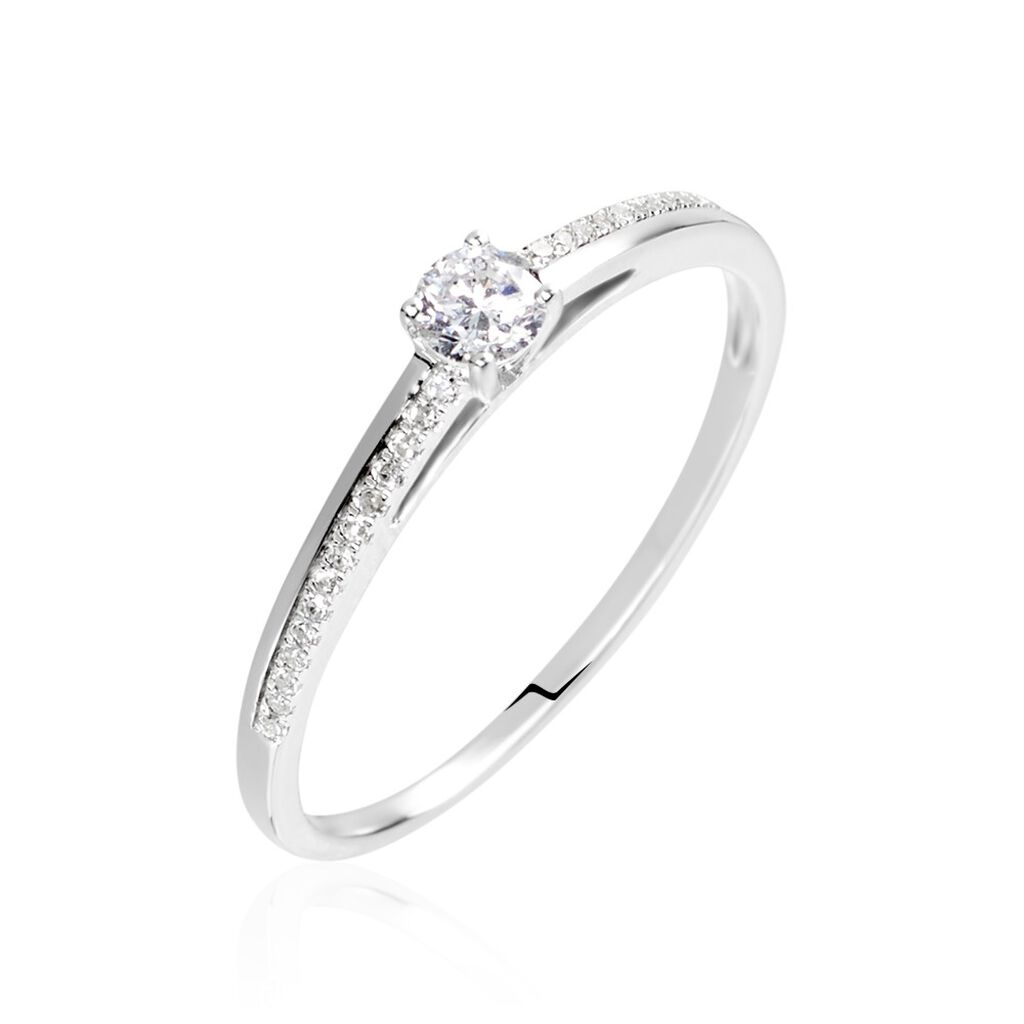 Bague Solitaire Alexandra Or Blanc Diamant - Solitaires Femme | Marc Orian