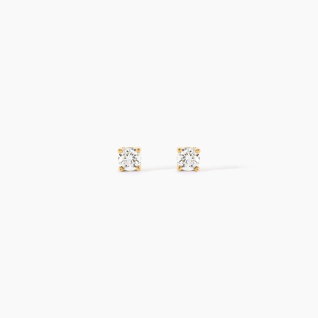 Boucles D'Oreilles Puces One Or Jaune Diamants - Boucles d'oreilles mariage Femme | Marc Orian