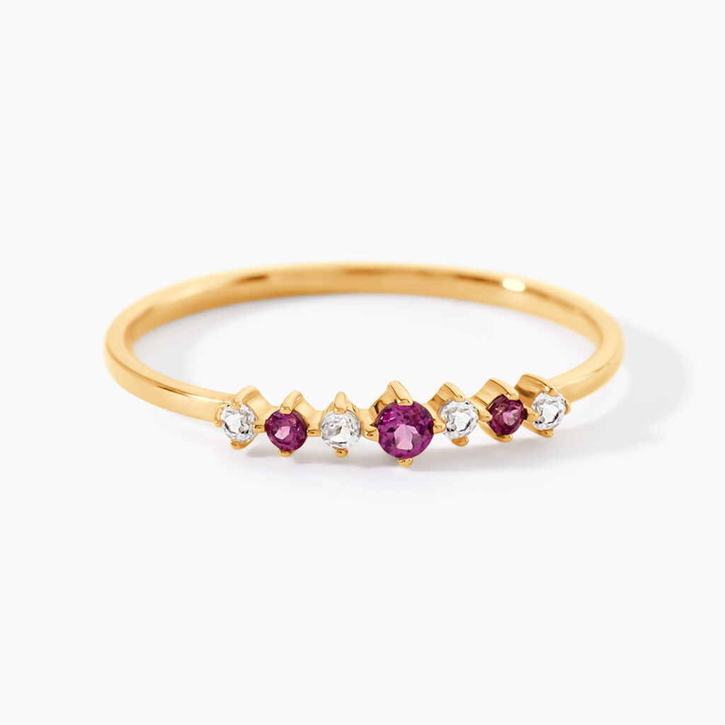 Bague Valora Or Jaune Rhodolite Oxyde De Zirconium - Bagues avec pierre Femme | Marc Orian