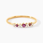 Bague Valora Or Jaune Rhodolite Oxyde De Zirconium - Bagues avec pierre Femme | Marc Orian