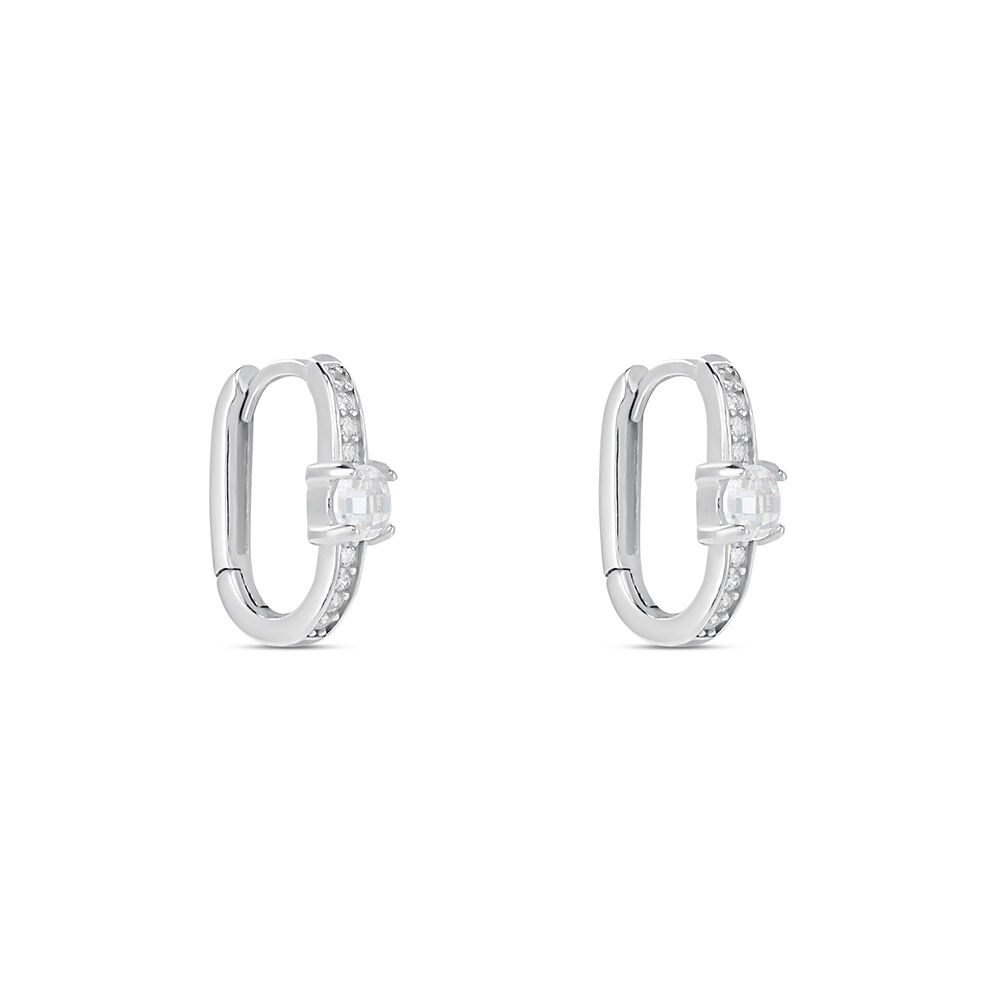 Créoles Francene Argent Blanc Oxyde De Zirconium - Créoles Femme | Marc Orian