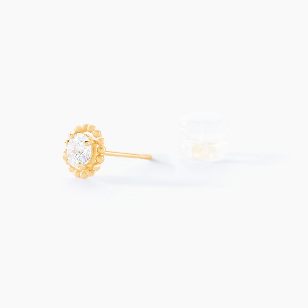 Boucles D'oreilles Puces Rufino Or Jaune Oxyde De Zirconium - Puces Femme | Marc Orian