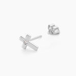 Boucles D'oreilles Puces Laurice Argent Blanc Oxyde De Zirconium - Puces Femme | Marc Orian