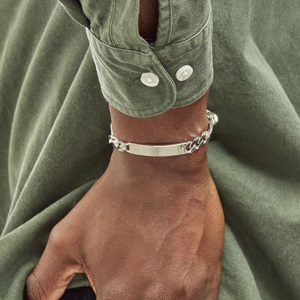 Bracelet Identité Argent Blanc Vivian - Gourmettes Homme | Marc Orian