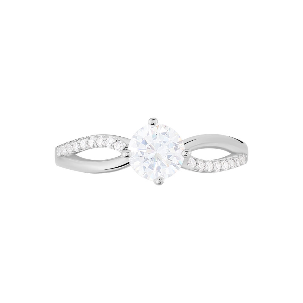 Bague Solitaire Essie Argent Blanc Oxyde De Zirconium - Bijoux fantaisie Femme | Marc Orian