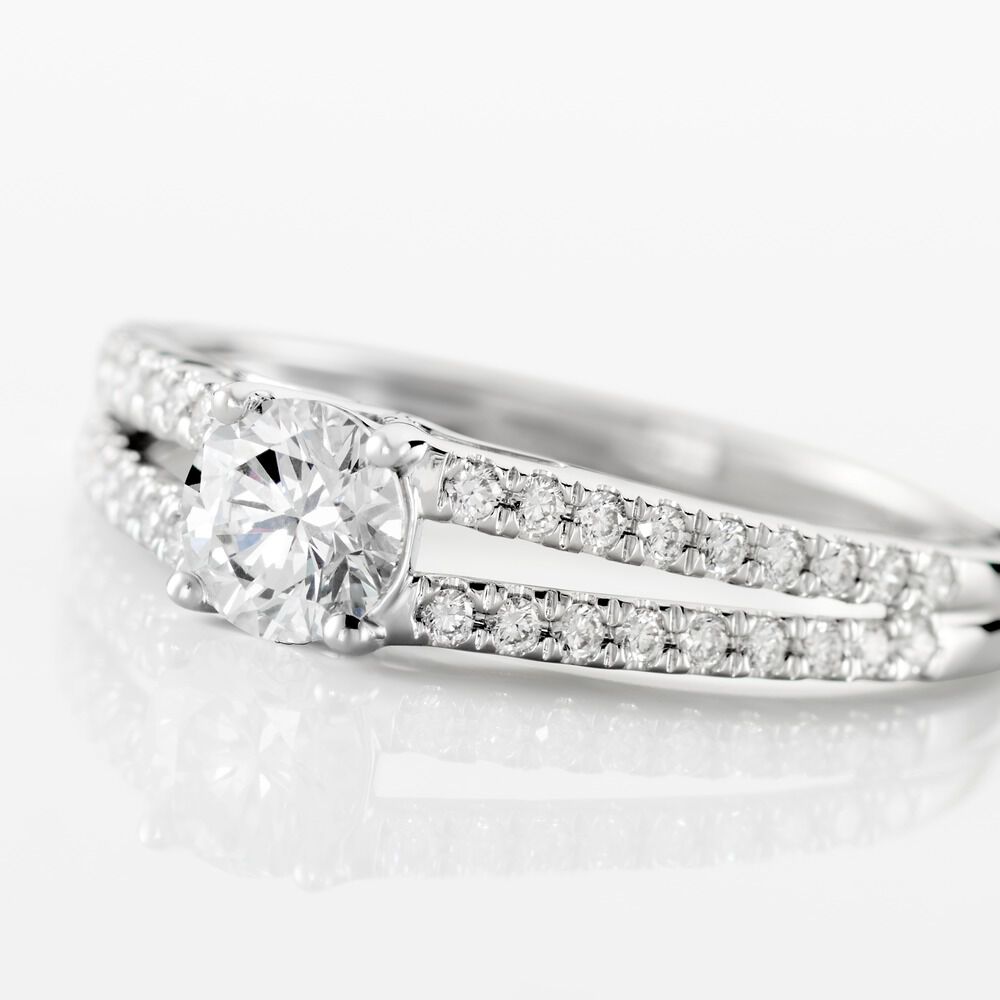 Bague Solitaire Or Blanc Neirin Diamants Synth&eacute;tiques - Solitaires Femme | Marc Orian