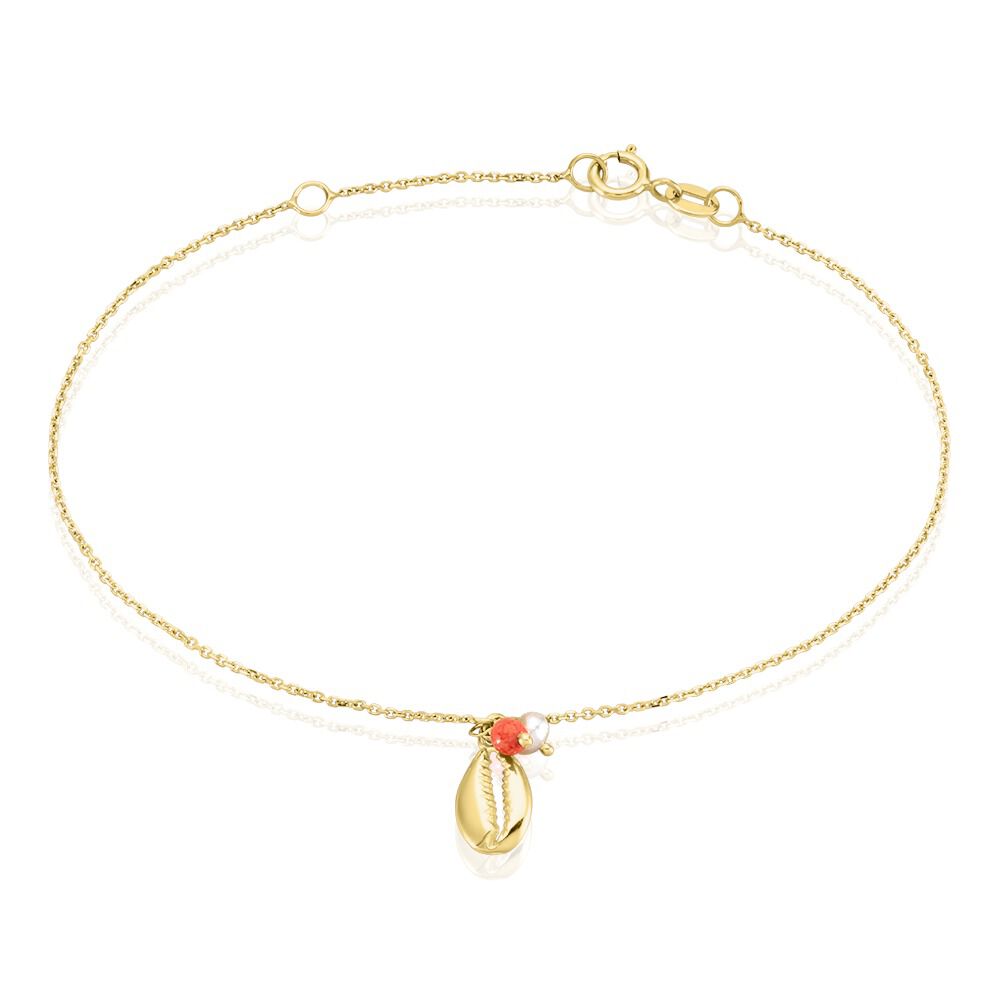 Bracelet Vitamin Sea Or Jaune Perle De Culture Corail - Bracelets cha&icirc;nes Femme | Marc Orian