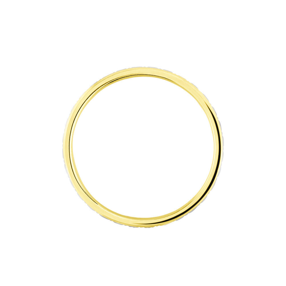 Alliance Grain De Folie Diamantee Ruban Plat Or Bicolore - Alliances duo Unisex | Marc Orian