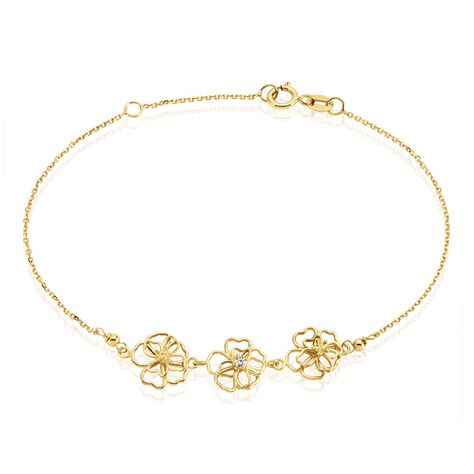 Bracelet Floraison Dor&eacute;e Or Jaune Oxyde De Zirconium - Bracelets cha&icirc;nes Femme | Marc Orian