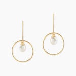 Boucles D'Oreilles Pendantes Salvine Argent Dor&eacute; A L'Or 750/1000 Perle De Culture - Pendantes Femme | Marc Orian