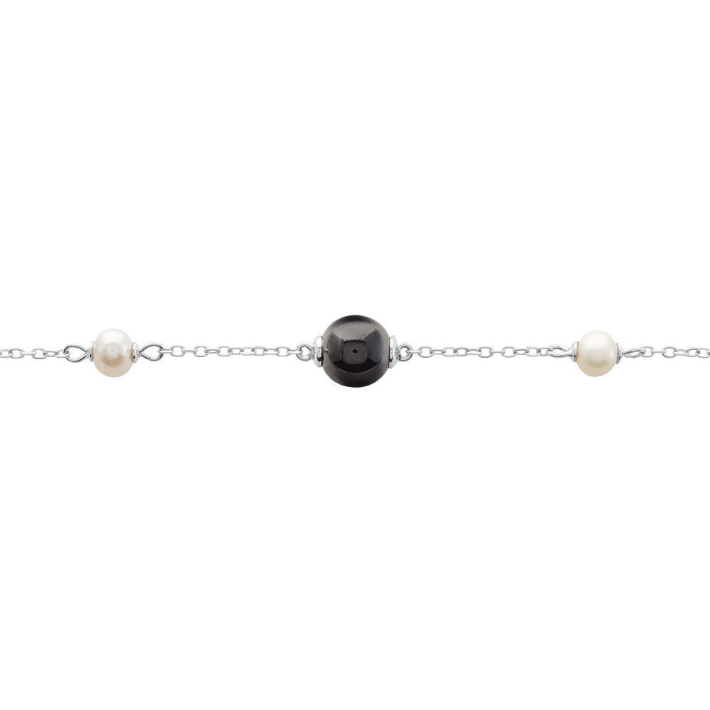 Bracelet Lucia Cera Argent Blanc Perle De Culture Et Céramique - Bracelets chaînes Femme | Marc Orian