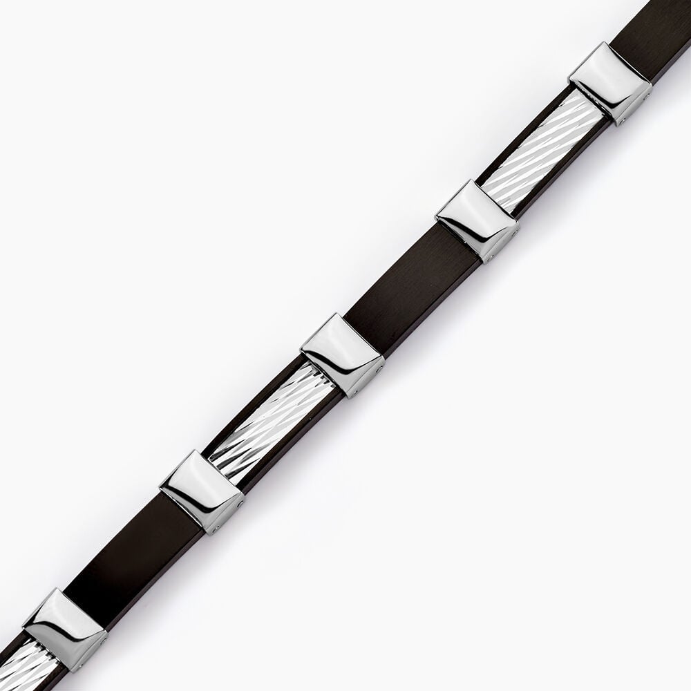 Bracelet Jack Acier Blanc Noir - Bracelets chaînes Homme | Marc Orian
