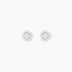 Boucles D'oreilles Puces Oliviane Argent Blanc Oxyde De Zirconium - Puces Femme | Marc Orian