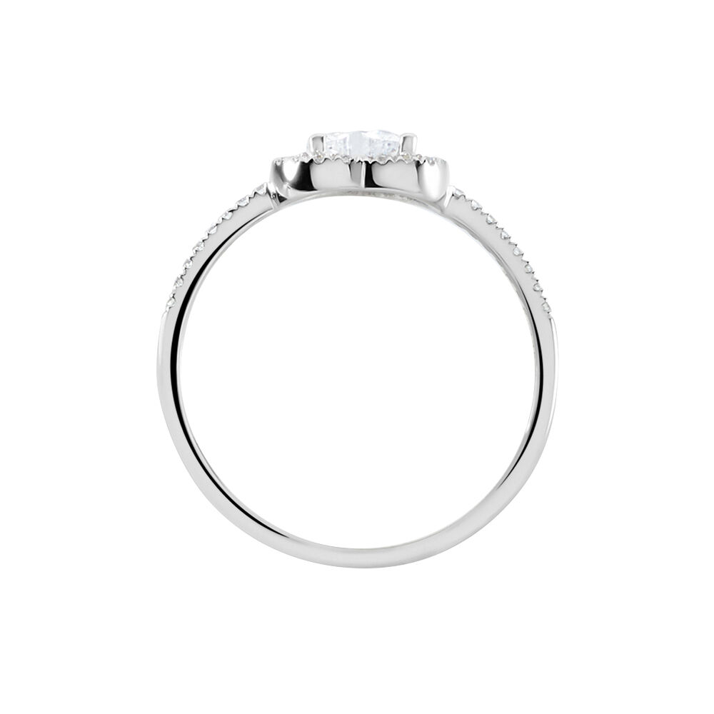 Bague Lienor Or Blanc Oxyde - Solitaires Femme | Marc Orian
