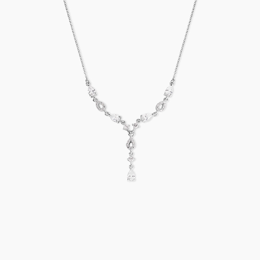 Collier Cravate Argent Blanc Benedito Oxydes De Zirconium - Colliers avec pierres Femme | Marc Orian