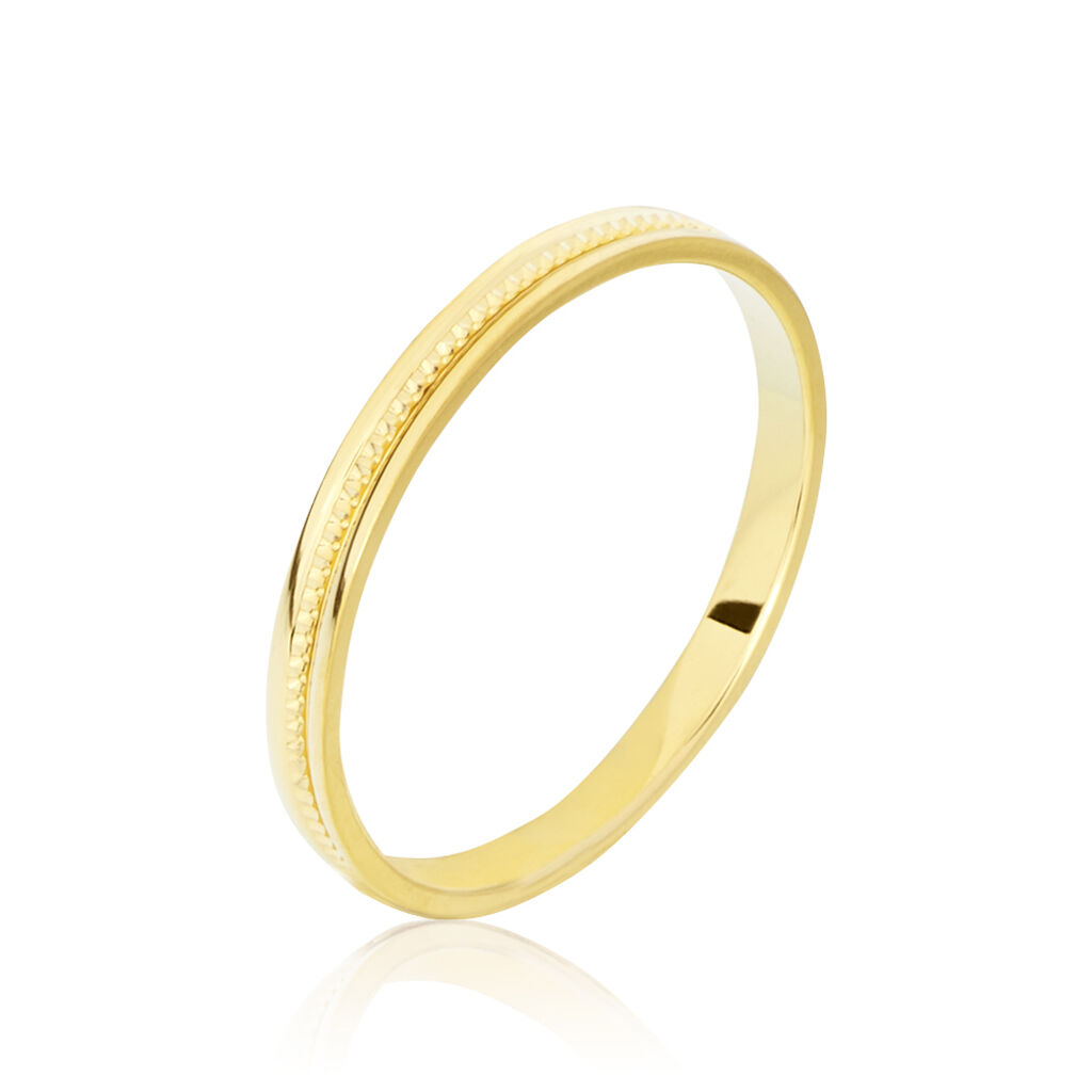 Alliance Perlee Ruban Plat Or Jaune - Alliances duo Unisex | Marc Orian