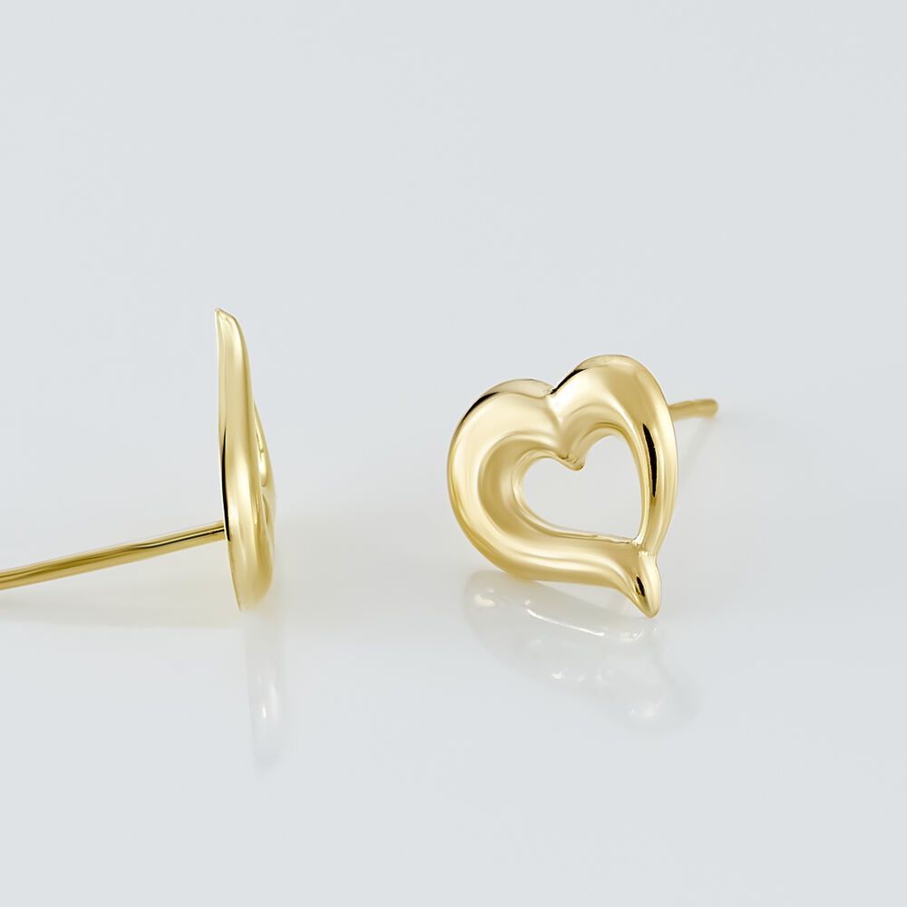 Boucles D'oreilles Puces Anne-maudae Coeurs Or Jaune - Puces Femme | Marc Orian
