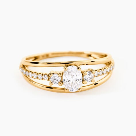 Bague Shade Or Jaune Diamant Synth&eacute;tique - Solitaires Femme | Marc Orian