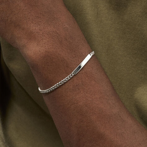 Bracelet Identité Argent Blanc Casper - Bracelets fantaisie Homme | Marc Orian