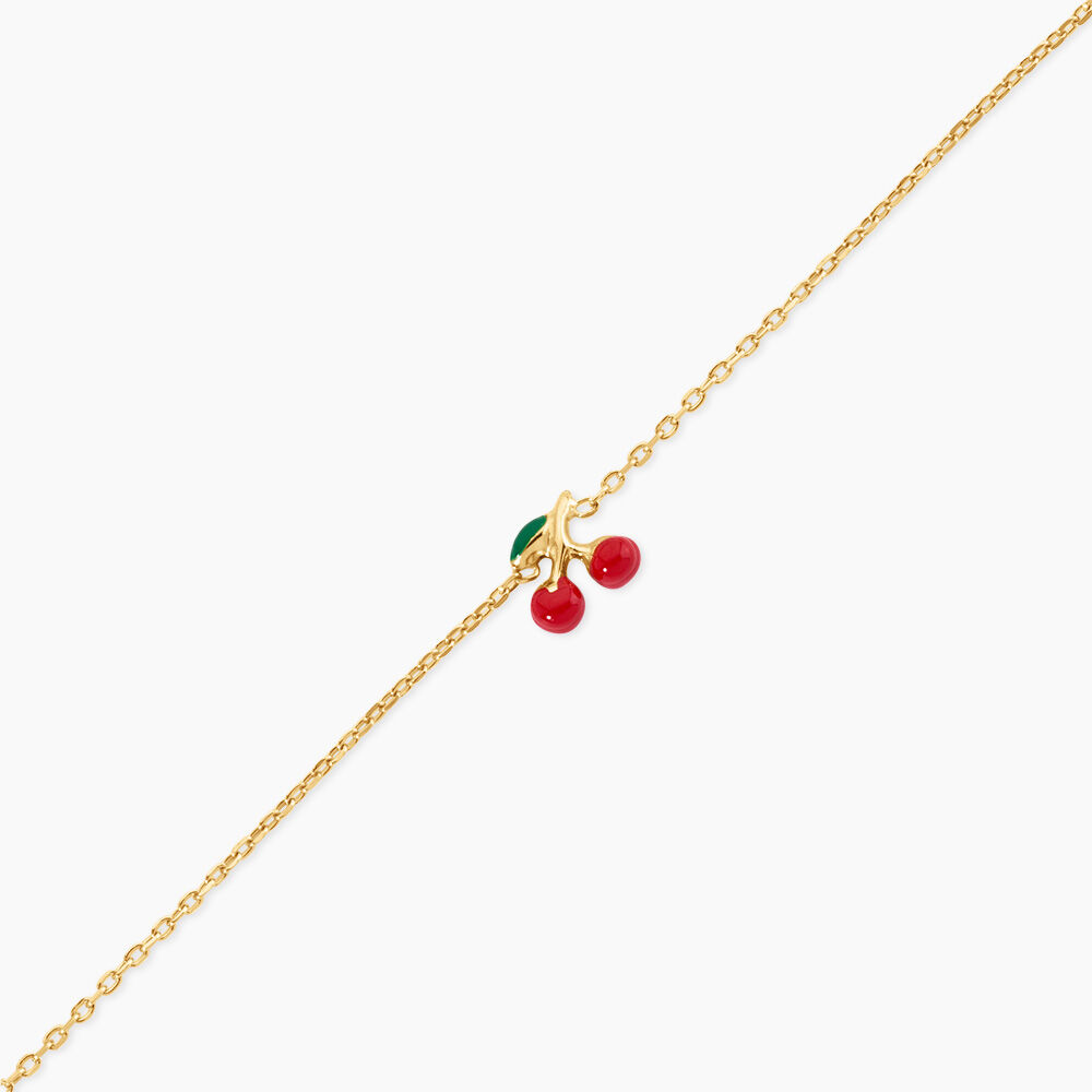 Bracelet Cherry Cerise Argent Dor&eacute; A L'Or 750/1000 - Bracelets fantaisie Enfant | Marc Orian