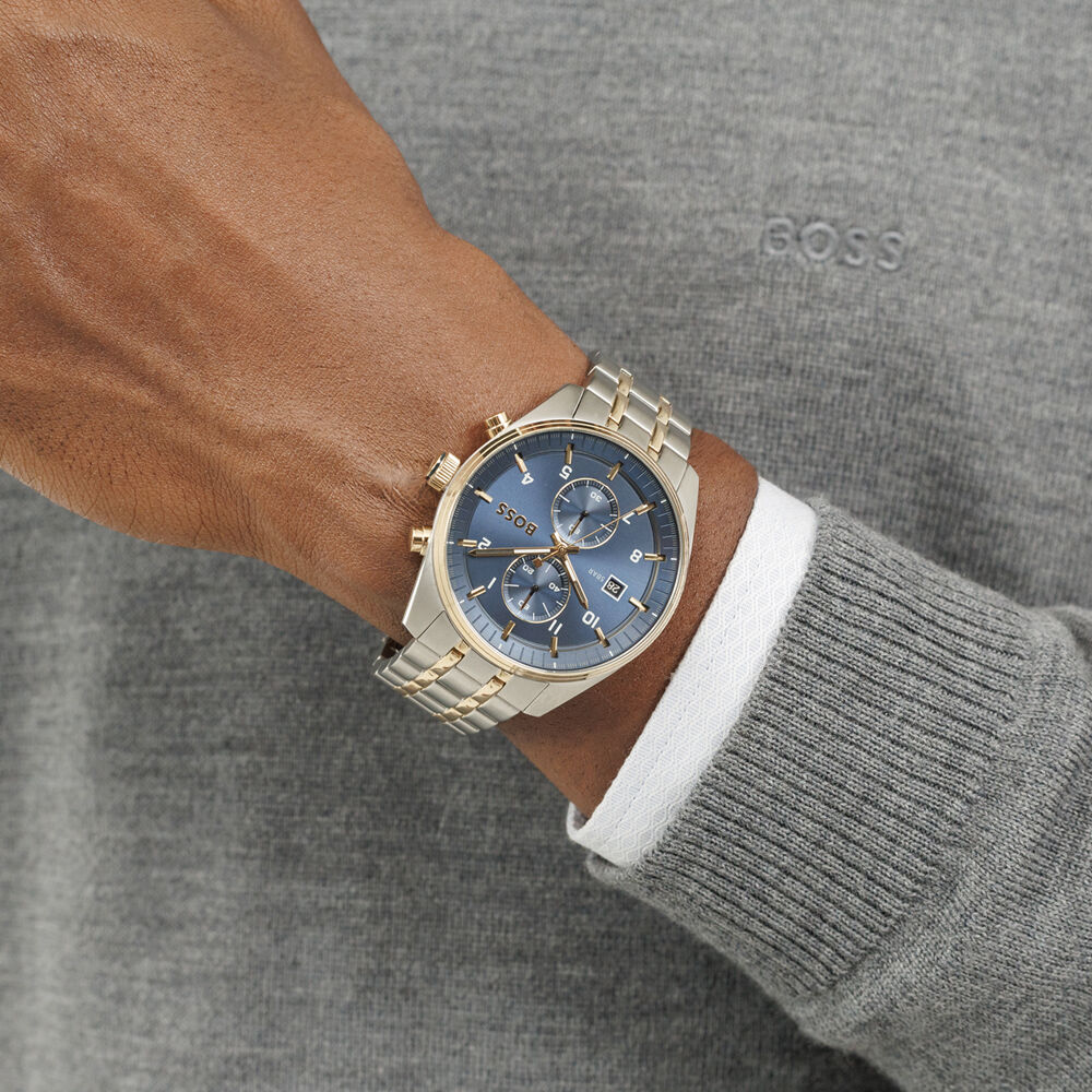 Montre Boss Skytraveller Bleu - Fête des pères Homme | Marc Orian